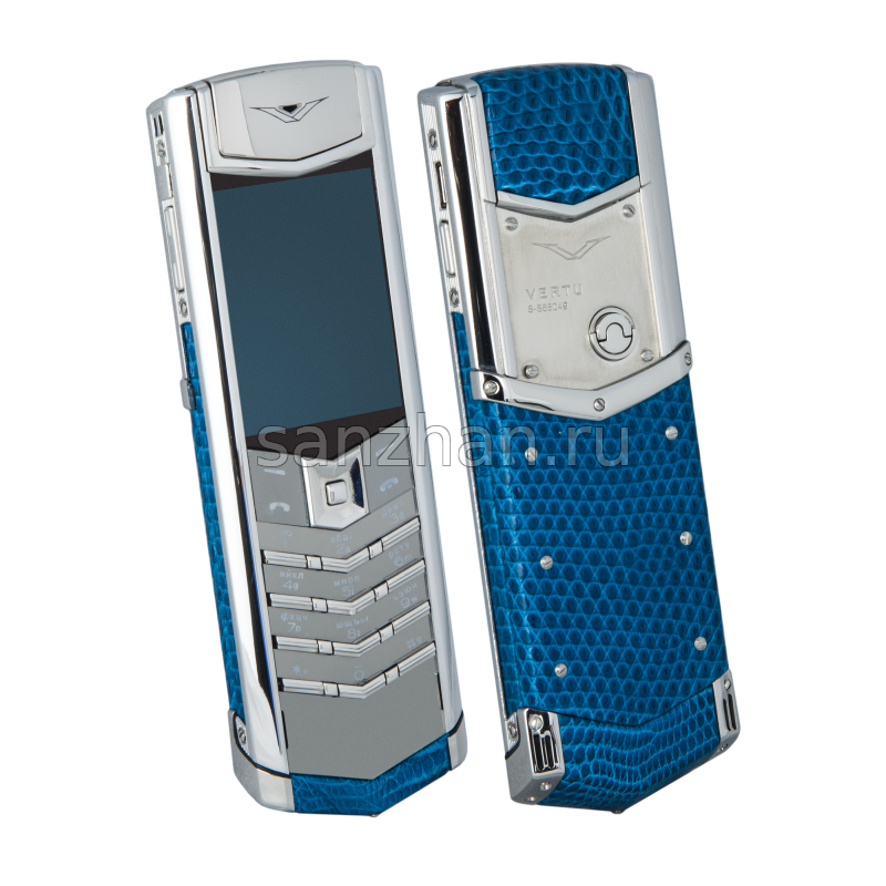 Vertu Signature S Design Stainless Steel Blue Iguana