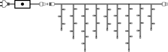 Гирлянда Бахрома уличная 5 метров IP65 мерцающая (Теплый белый)  чер/п